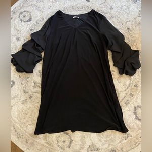 C est. 1946 black puff ruched long sleeve black dress Size 18/20W